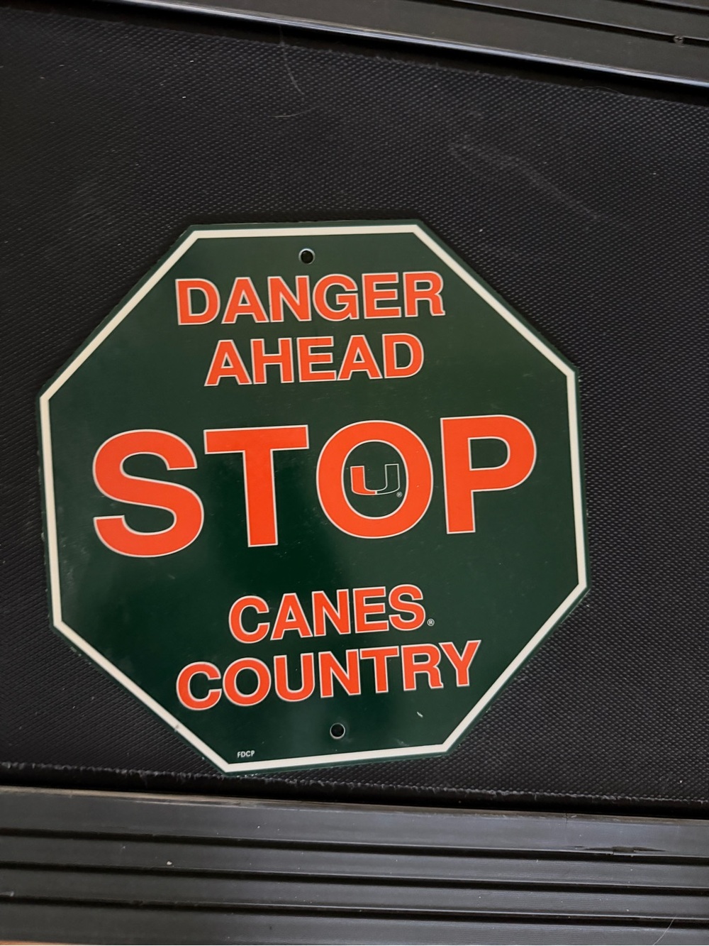Miami hurricanes Canes Country Sign - Green and Orange Octagon